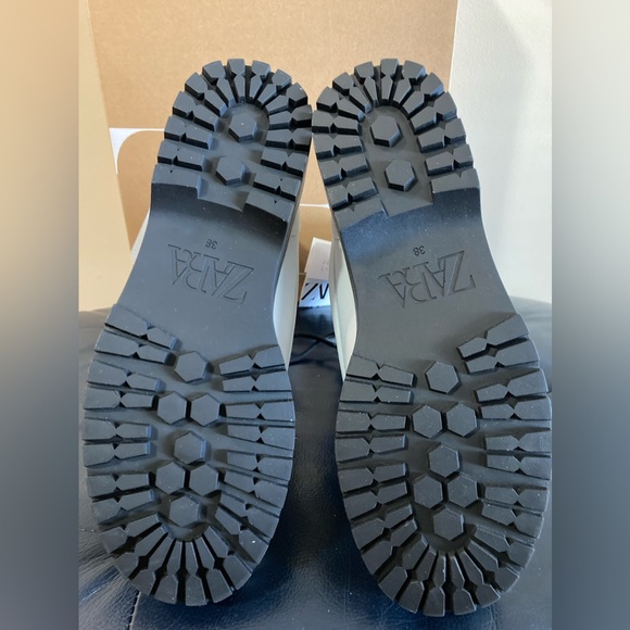 (NEW) Zara laced leather boots 7.5 - Picture 5 of 8